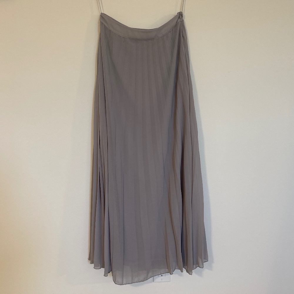 Morning Lavender Pleated Maxi Skirt Grey Med petite